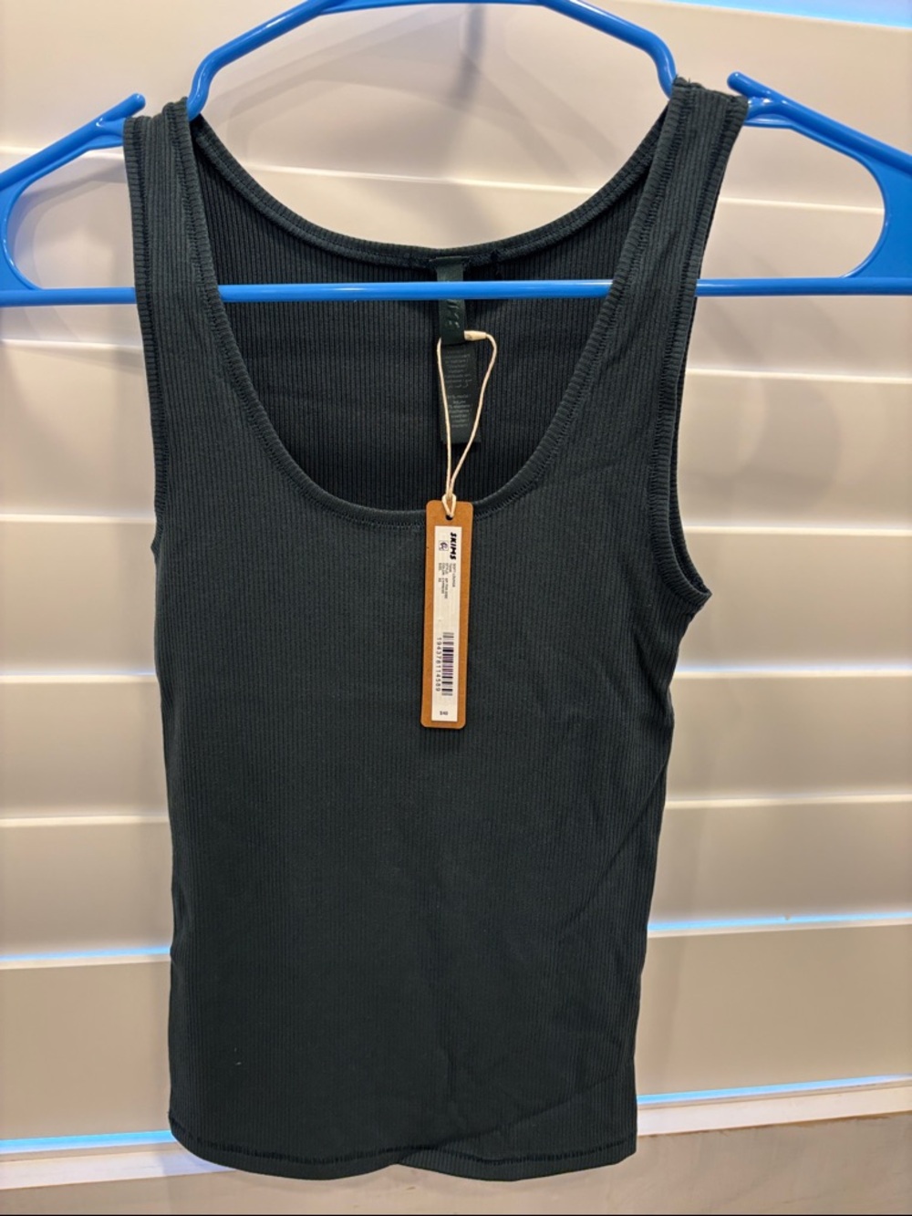 SKIMS Ribbed Scoop Tank Top - Deep Teal